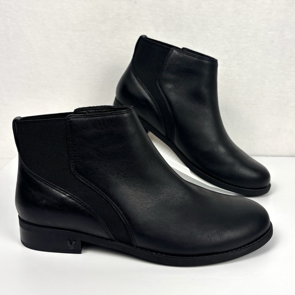 Vionic Thatcher Chelsea Ankle Boots Womens 9 Black Leather Orthotic TWW5266